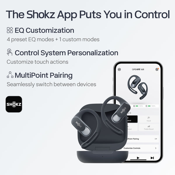 Shokz - OpenFit Air Open-Ear True Wireless Earbuds - Black