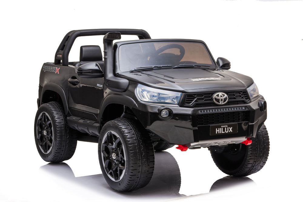 Hyper - Toyota Hilux 12V 2 Seat Off Road Ride-on, 4mph Max Speed - Front & Rear Lights - Front & Rear Trunk Space - Truck Sounds - Black/Grey