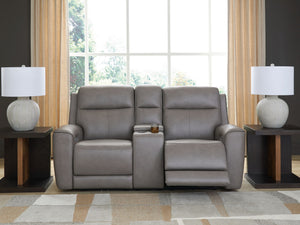 5Z-Comfort - Relaxation - Power Reclining Loveseat with Console / Adj Headrest #gray