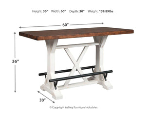 Valebeck - Counter Height Table Set #6pc.table,4upholsteredbarstools,server|6pc.table,4upholsteredswivelbarstools,server|6pc.table,4swivelbarstools,server
