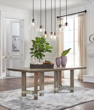 Chrestner - Mesa de comedor rectangular - Gris