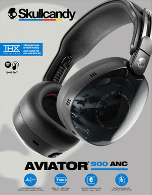 Skullcandy - Aviator 900 ANC Wireless Noise Cancelling Over-Ear Headphones - Black