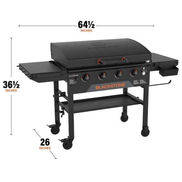 Blackstone - Original 36-in. Outdoor Omnivore Griddle with Hood and Folding Shelves - Black