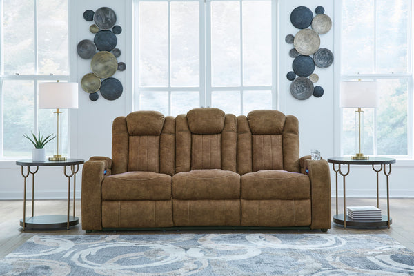 Wolfridge - Juego de 2 piezas - Sofá reclinable eléctrico, sofá biplaza reclinable eléctrico con consola - Brindle