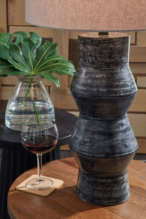 Kerbert - Lámpara de mesa de terracota - Negro envejecido