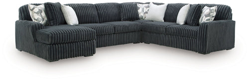 Midnight-Madness - Sectional - Gunmetal #4pc.leftarmfacingcornerchaisesectional