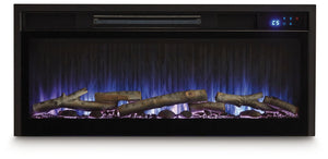 Entertainment Accessories - Fireplace Insert With Faux Birch Log Set - Black