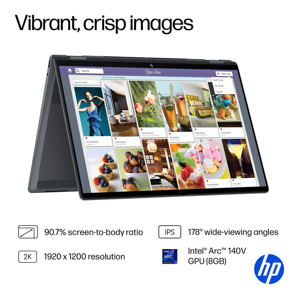 HP - OmniBook X Flip 2-in-1 - Copilot+ PC - 16" 2K Touch-Screen Laptop - Intel Core Ultra 7 256V '24 - 16GB Memory - 1TB SSD - Eclipse Gray