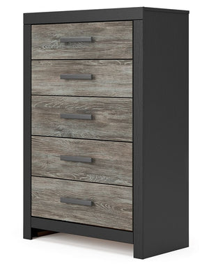 Broachmyn - Five Drawer Chest #black