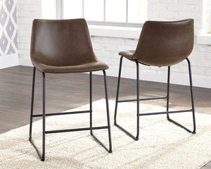 Centiar - Upholstered Barstool (Set of 2) #darkbrown #19''wx22''dx35''h