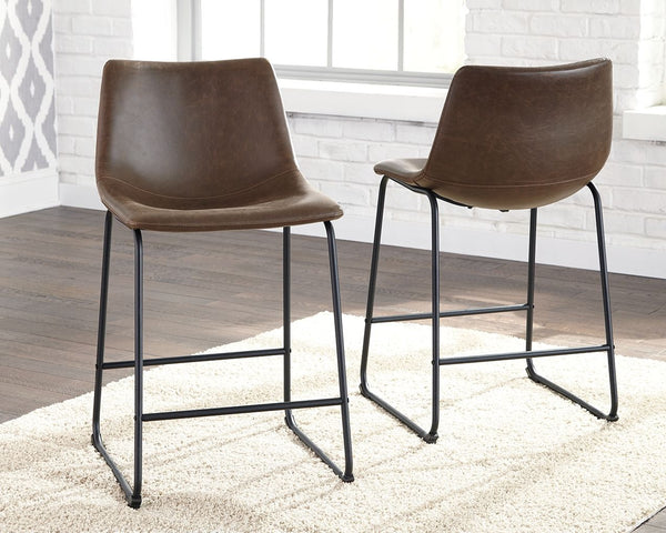 Centiar - Upholstered Barstool (Set of 2) #darkbrown #19''wx22''dx35''h