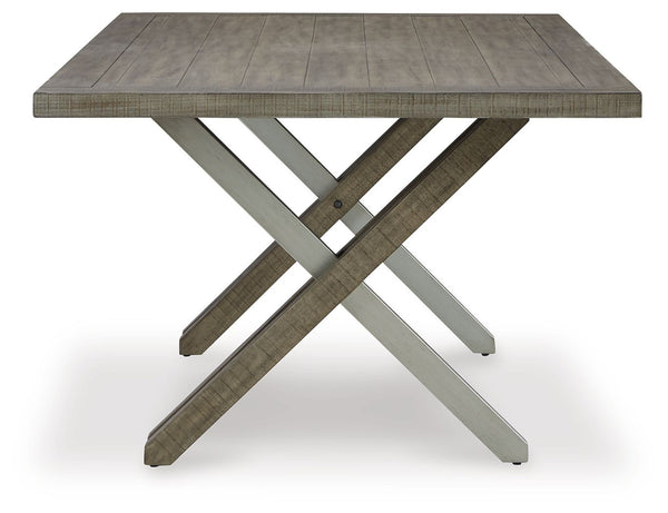 Krystanza - Mesa de comedor rectangular - Gris envejecido