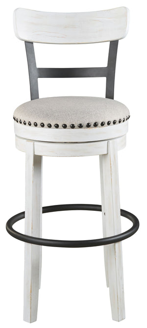 Valebeck - Tall Upholstered Swivel Barstool #white