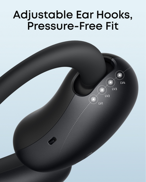Soundcore - by Anker AeroFit 2 Open-Ear Headphones with Adjustable Ear Hooks - Black