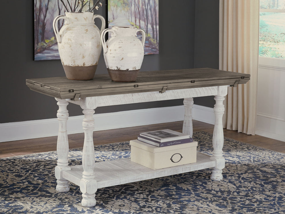 Havalance - Mesa de sofá con tapa abatible - Gris / Blanco