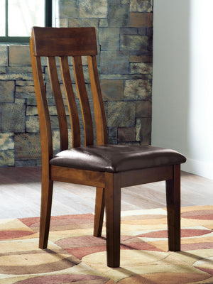 Ralene - Silla lateral tapizada de comedor (juego de 2) - Marrón medio