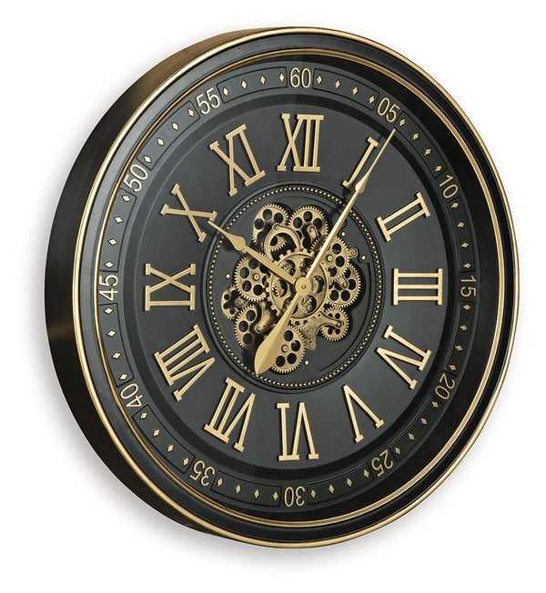 Dairton - Reloj de pared - Acabado negro/dorado