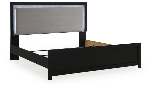 Maeling - Upholstered Panel Bed #black #king