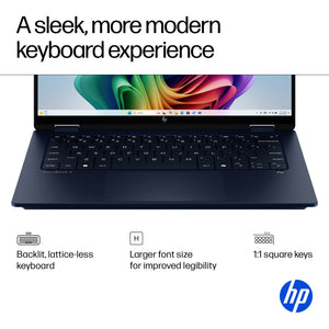 HP - OmniBook X Flip 2-in-1 - Copilot+ PC - 14" 2K Touch-Screen Laptop - Intel Core Ultra 5 226V - 16GB Memory - 512GB SSD - Atmospheric Blue