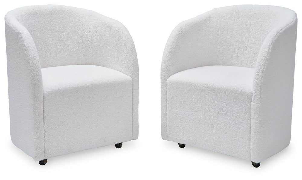 Rowanbeck - Sillón tapizado de comedor (Juego de 2) - Marfil