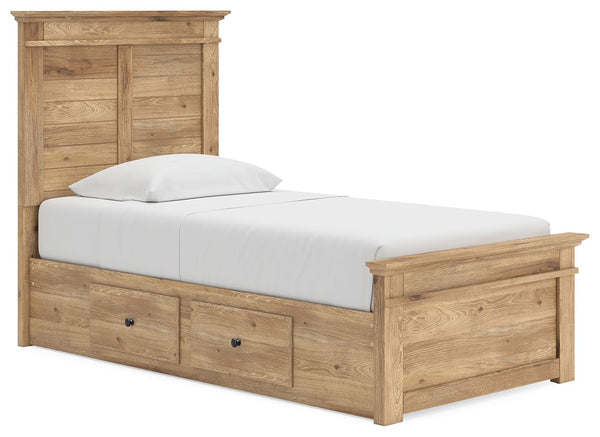 Makidern - Panel Storage Bed #lightbrown #twin #underbedstorageunit