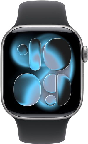 Apple Watch Series 11 (GPS) 42mm Space Gray Aluminum Case with Black Sport Band - M/L - Space Gray - (2025)