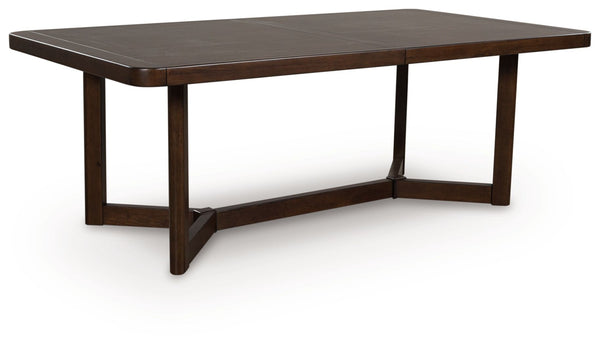 Dilenno - Mesa de comedor rectangular extensible - Marrón oscuro