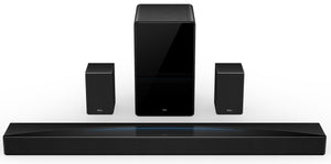TCL - Q85H Q Class 7.1.4 Channel Sound Bar with Dolby Atmos, Wireless Subwoofer, and Wireless Surround Speakers - Black