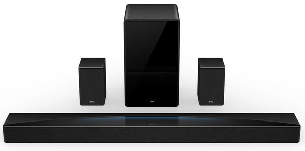 TCL - Q85H Q Class 7.1.4 Channel Sound Bar with Dolby Atmos, Wireless Subwoofer, and Wireless Surround Speakers - Black