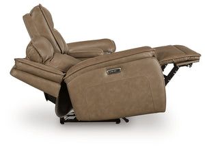 Glencroft - Sofá biplaza reclinable eléctrico con consola/reposacabezas ajustable - Sahara