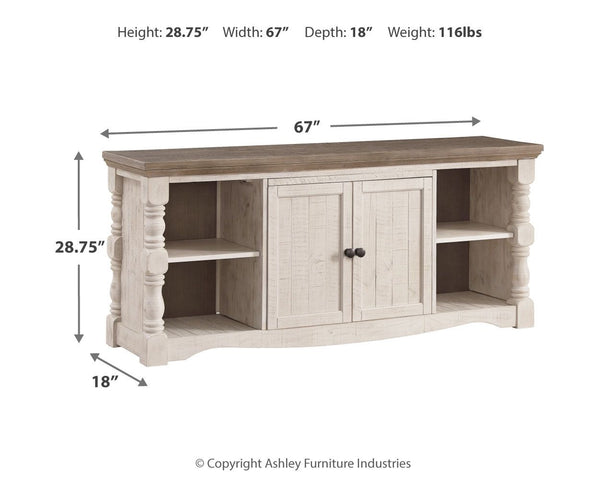 Havalance - Mueble de TV extragrande - 2 puertas - Marrón / Beige