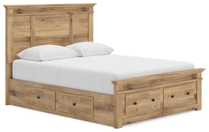 Makidern - Panel Storage Bed #lightbrown #queen #2underbedstorageunitsandstoragefootboard