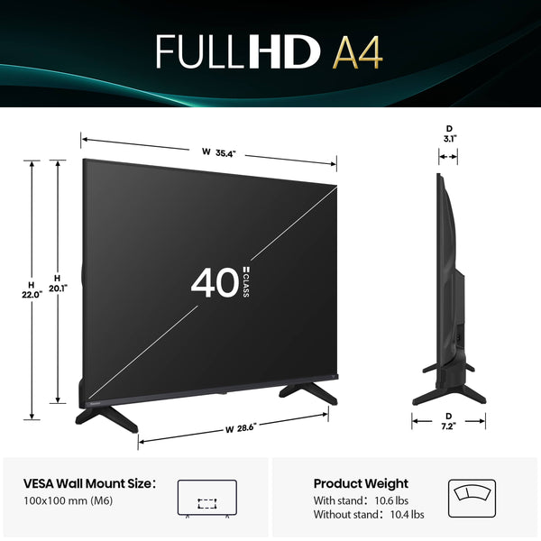 Hisense - Smart Fire TV LED Full HD 1080P Clase A4 de 40" (2025)