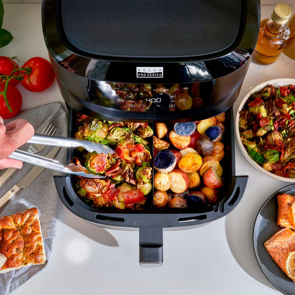 bella PRO - 8-qt. Touchscreen Air Fryer with Divided Basket - Matte Black