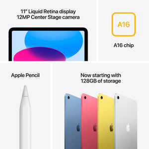 Apple - 11-inch iPad A16 chip with Wi-Fi - 256GB - Silver