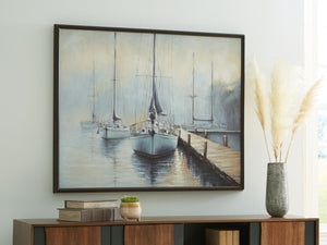 Worthney - Arte de pared - Azul / Blanco / Marrón