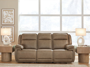 Glencroft - Sofá reclinable eléctrico con reposacabezas ajustable - Sahara