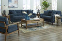 Bixler - Living Room Set #blue #3pc.sofa,loveseat,chair
