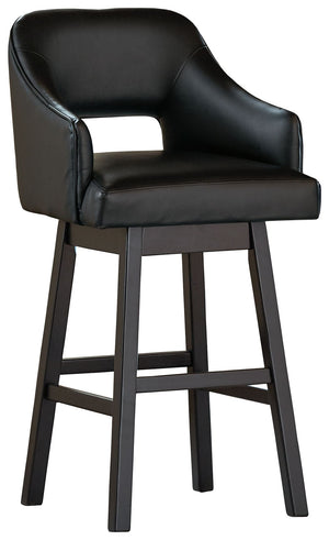 Tallenger - Upholstered Swivel Barstool (Set of 2) #black #24''wx22''dx44''h