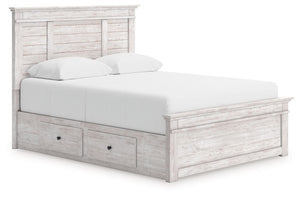 Makidern - Panel Storage Bed #white #queen #underbedstorageunit