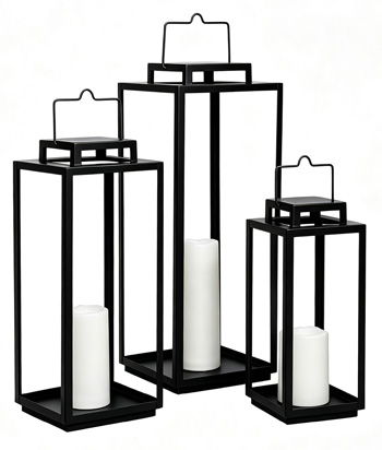 Gilmerland - Indoor/Outdoor Lantern Set (Set of 3) #black