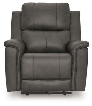 Bleckley - Power Recliner With Adjustable Headrest #darkgray