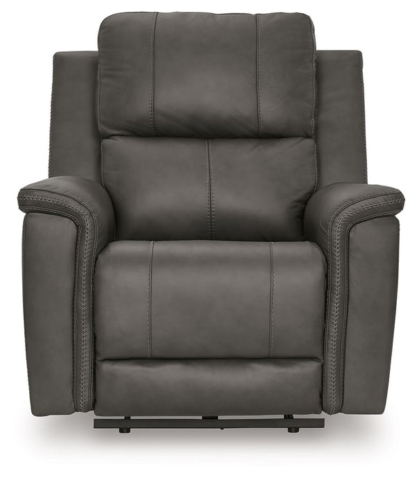 Bleckley - Power Recliner With Adjustable Headrest #darkgray