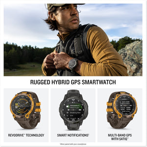 Garmin - Instinct Crossover AMOLED GPS Smartwatch 47 mm Fiber-reinforced Polymer - Charcoal with charcoal silicone band - (2025)