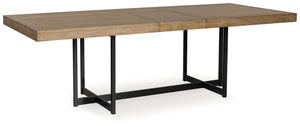Tomtyn - Mesa de comedor rectangular extensible - Marrón claro
