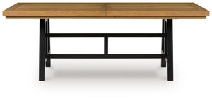 Galliden - Mesa de comedor extensible rectangular - Negro/Marrón