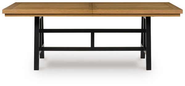Galliden - Mesa de comedor extensible rectangular - Negro/Marrón