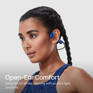 Shokz - OpenRun Wireless Bone Conduction Open-Ear Bluetooth Endurance Headphones (USB-Charging) - Blue
