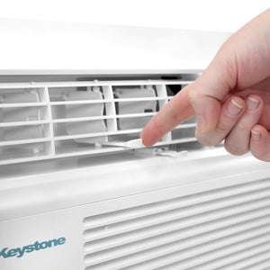 Keystone - 12,000/11,600 BTU 230V Window Air Conditioner with 11,000 BTU Supplemental Heat Function - White