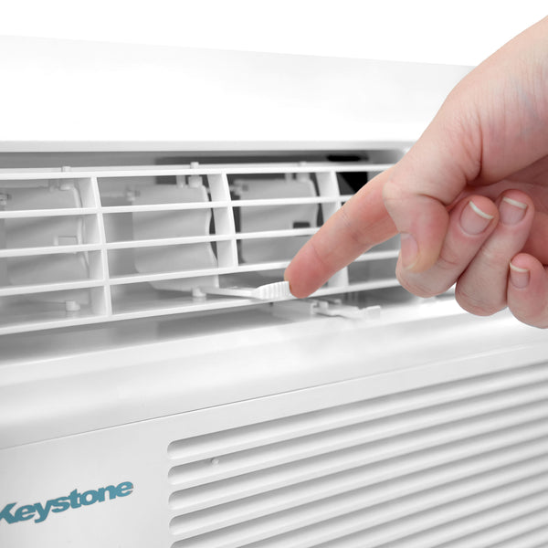 Keystone - 12,000/11,600 BTU 230V Window Air Conditioner with 11,000 BTU Supplemental Heat Function - White